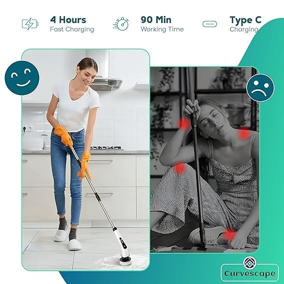 9-in-1 Electric Spin Cleaning Brush Scrubber 