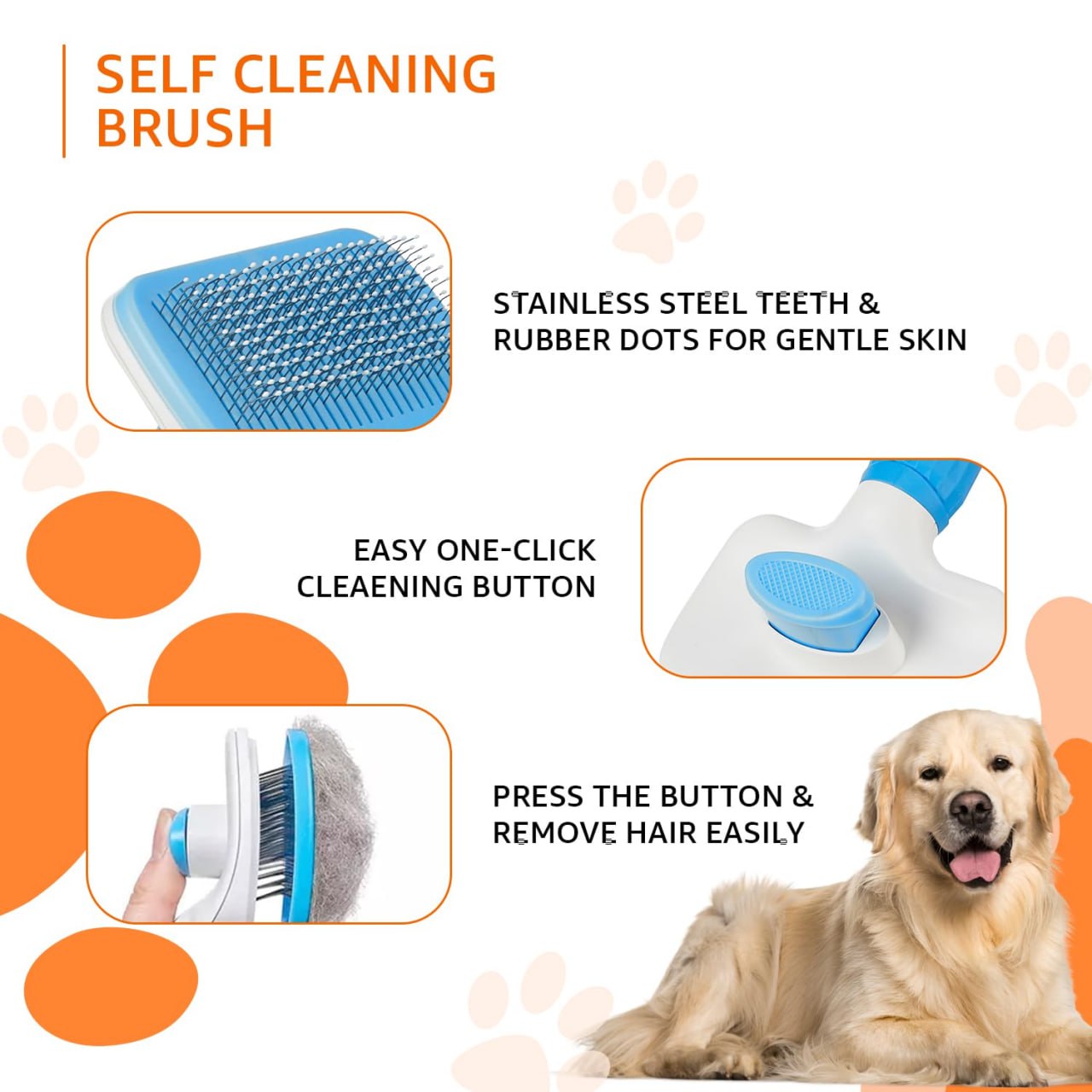 Pet Grooming Brush (Square) - Multi Color