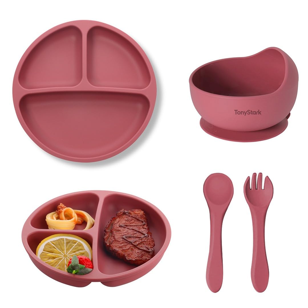 4pcs Silicone Baby Feeding Set