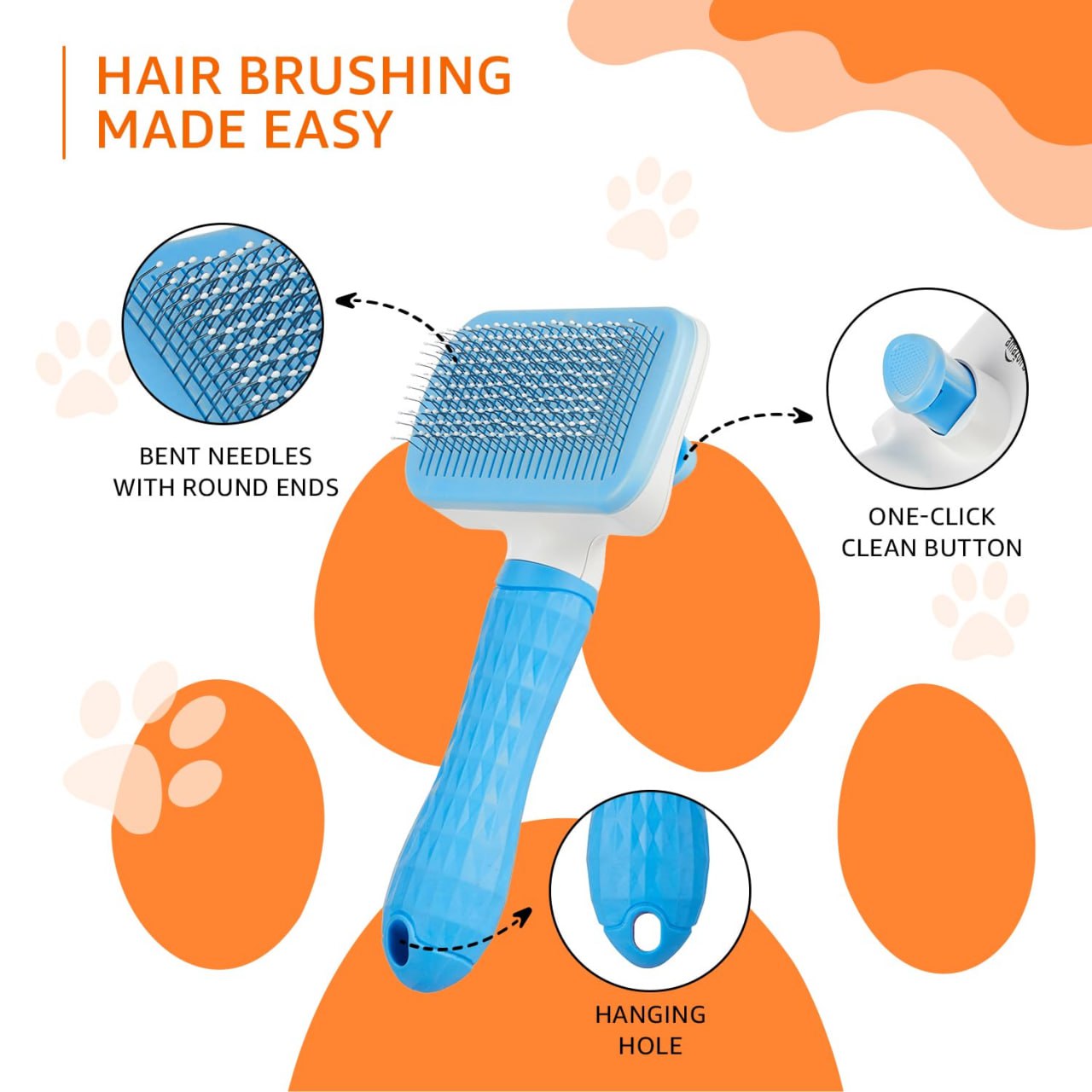 Pet Grooming Brush (Square) - Multi Color