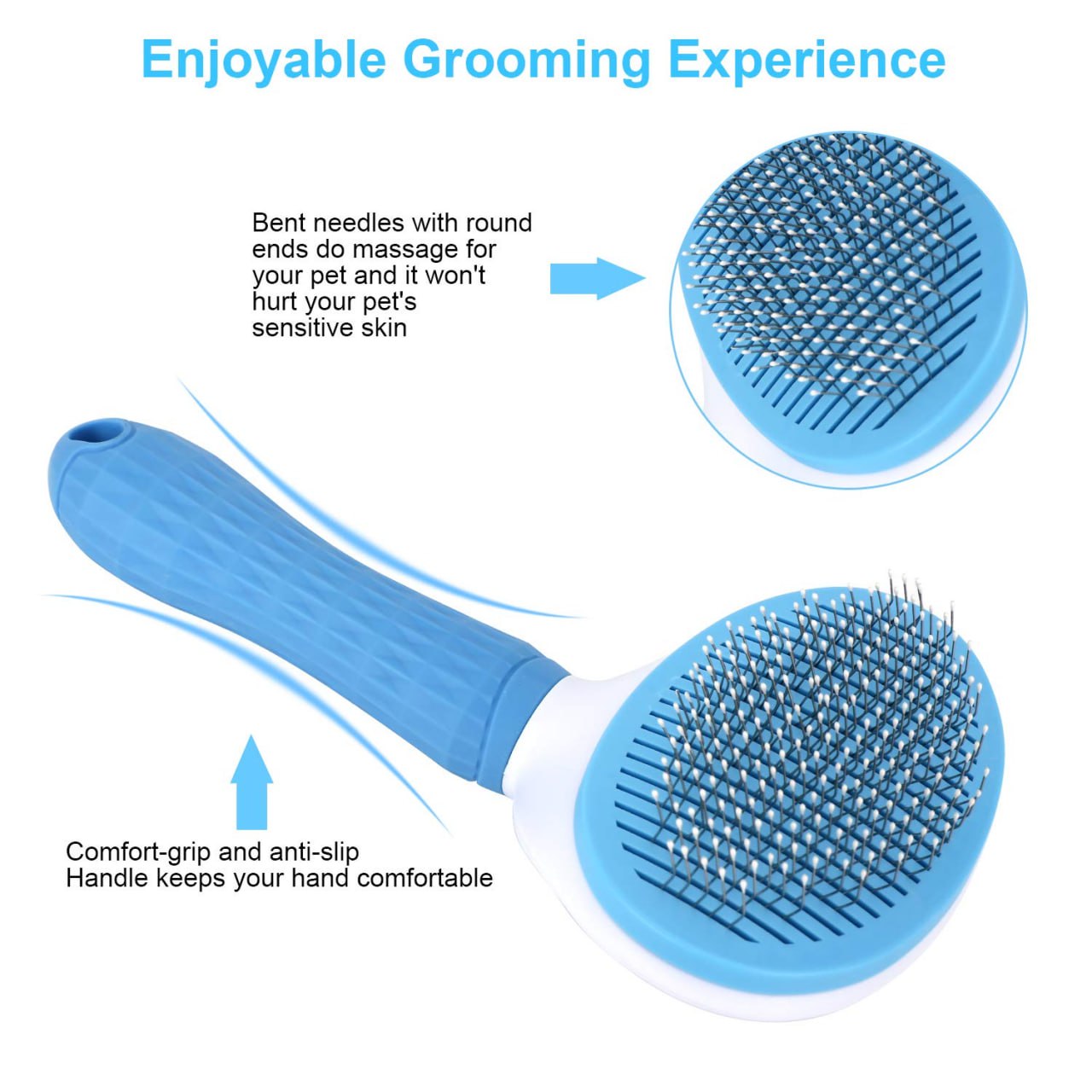 Pet Grooming Brush (Round) - Multi Color