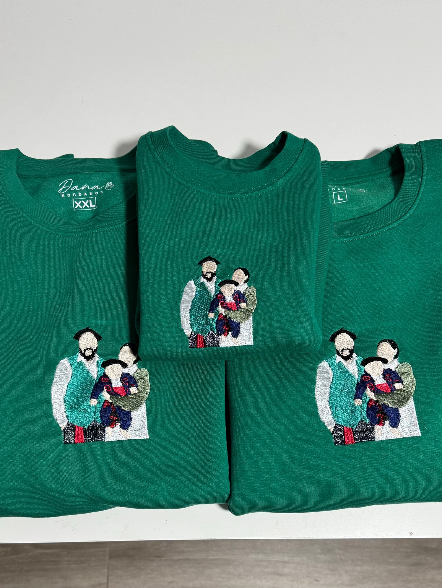 Sudadera sin capucha foto grande bordada personalizada