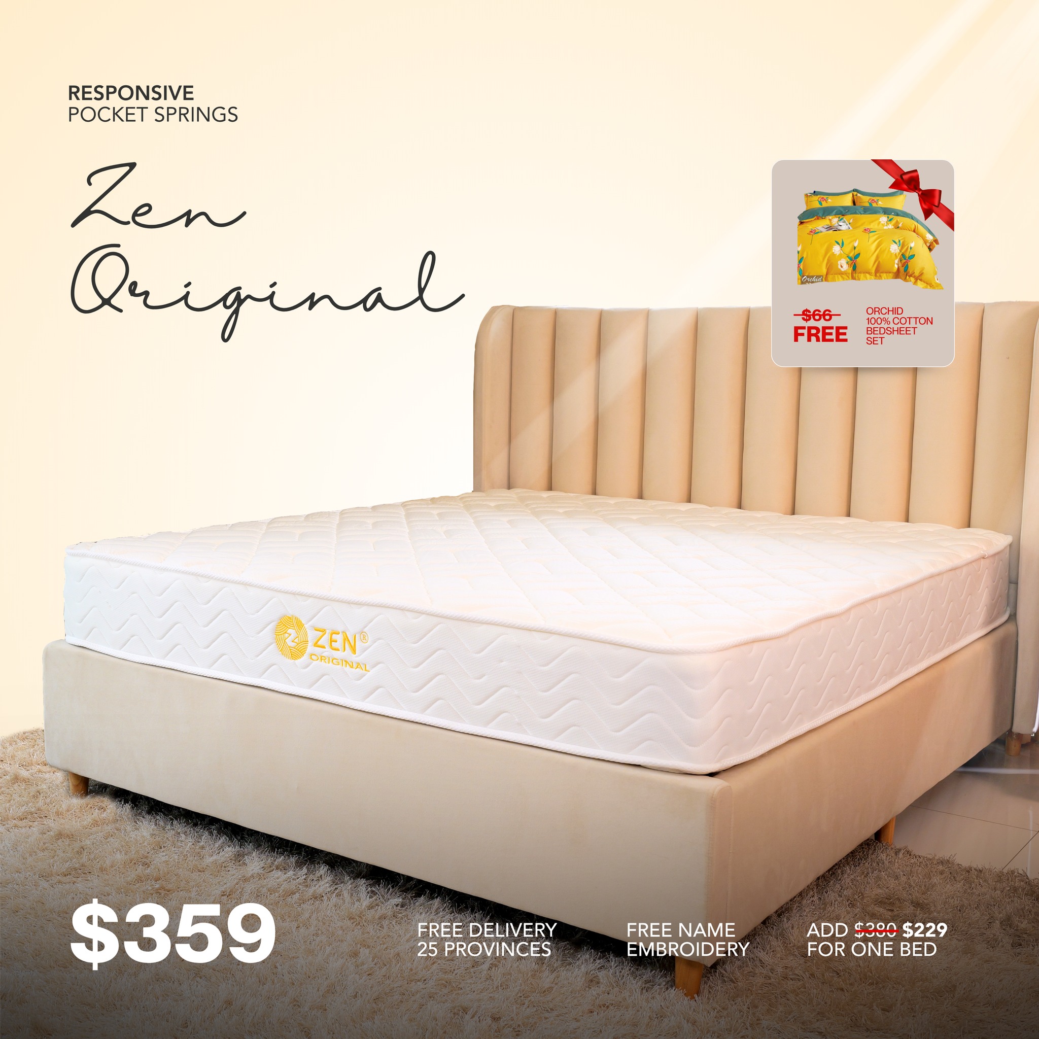 ZEN Original Promotion Free Bedsheet