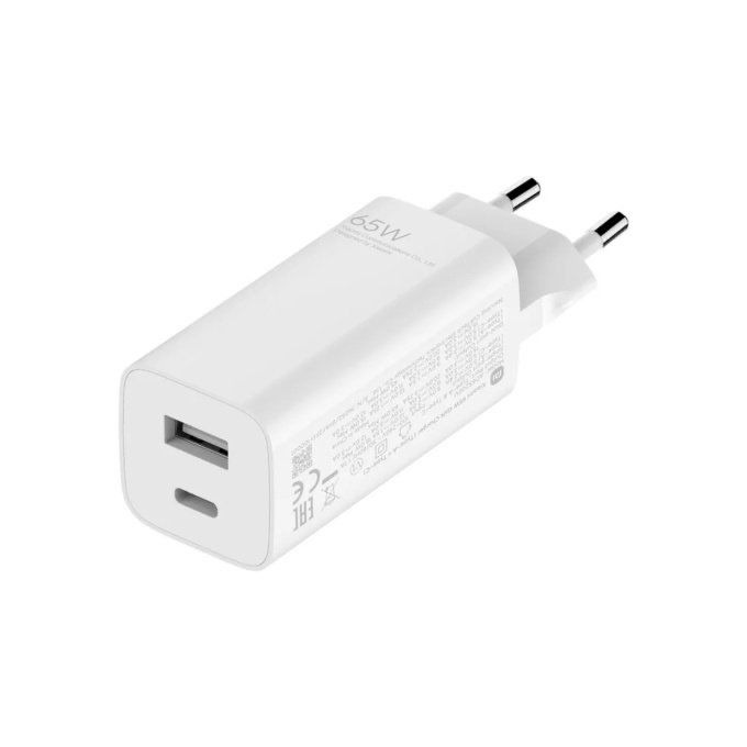 Xiaomi Mi Chargeur Rapide 65W - 2 Sorties Type A et C - Blanc