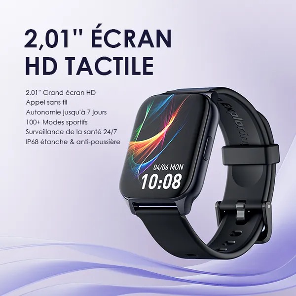 Oraimo Watch 4 Plus - 2.01″ - Ecran HD - IP68 