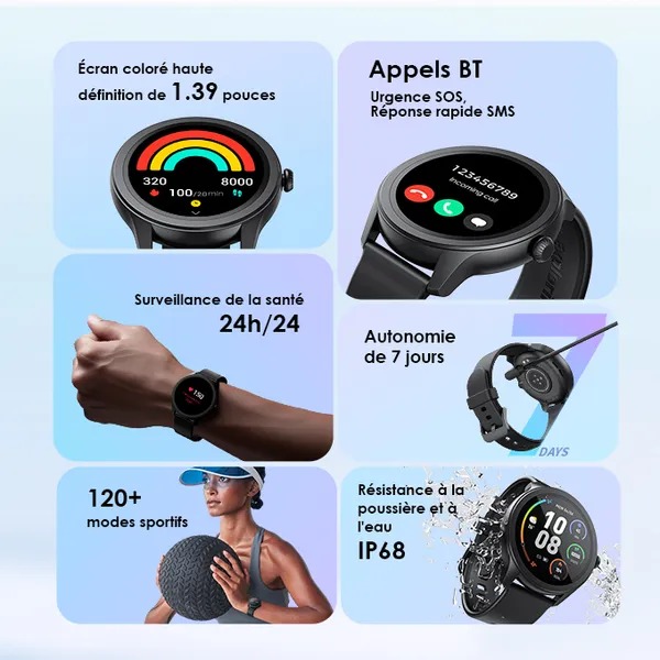 Oraimo Watch 2R - Écran TFT - 1,39" - IP68
