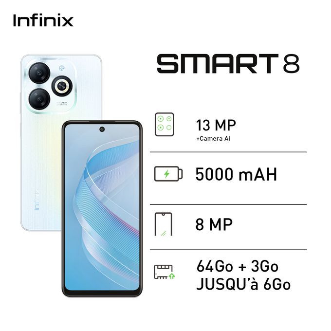 Infinix Smart 8 - 13MP - 5000mah - 6,6 pouces