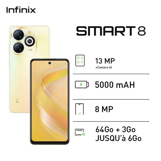 Infinix Smart 8 - 13MP - 5000mah - 6,6 pouces