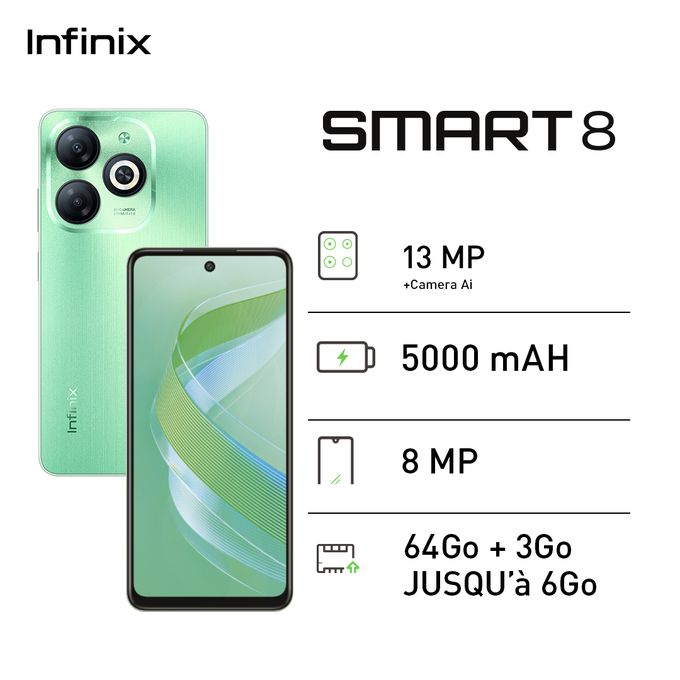 Infinix Smart 8 - 13MP - 5000mah - 6,6 pouces