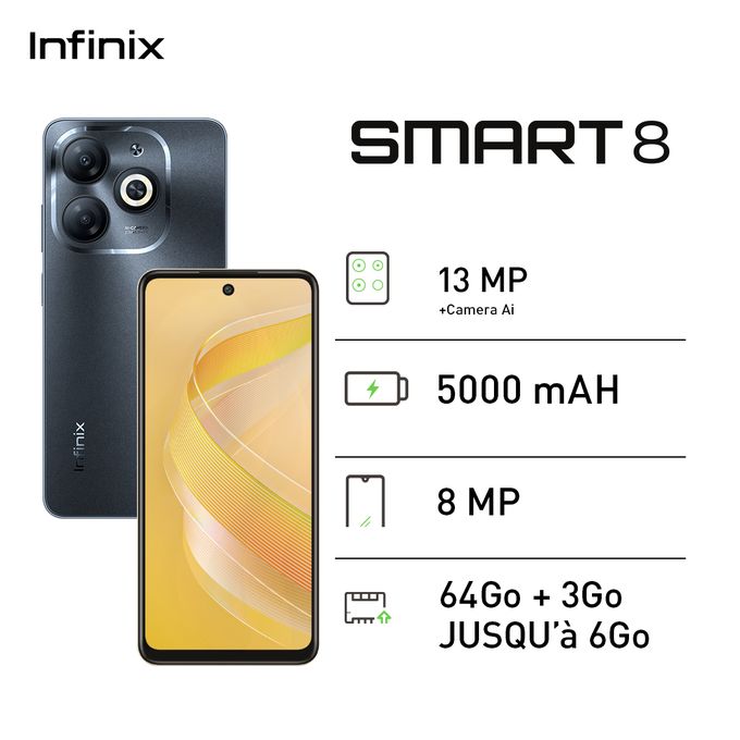 Infinix Smart 8 - 13MP - 5000mah - 6,6 pouces