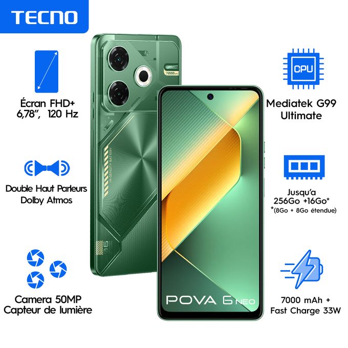 Tecno Pova 6 Neo - 256Go - 8Go - 50Mpx