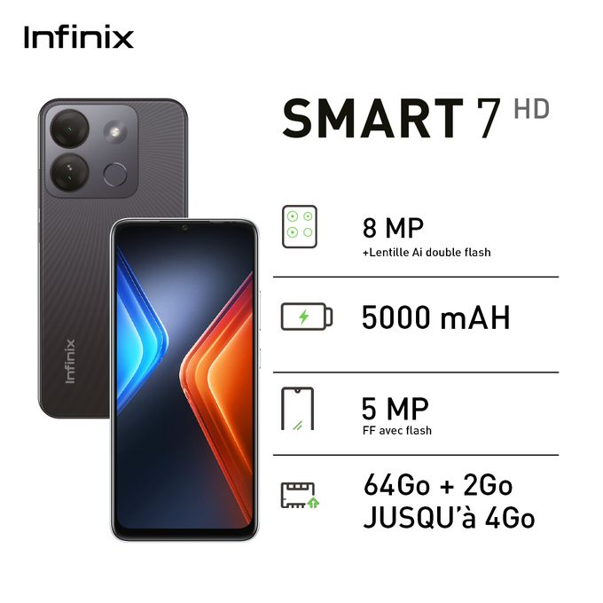 Infinix Smart 7 HD - 64Go - 2Go - 5000mah - 8Mpx