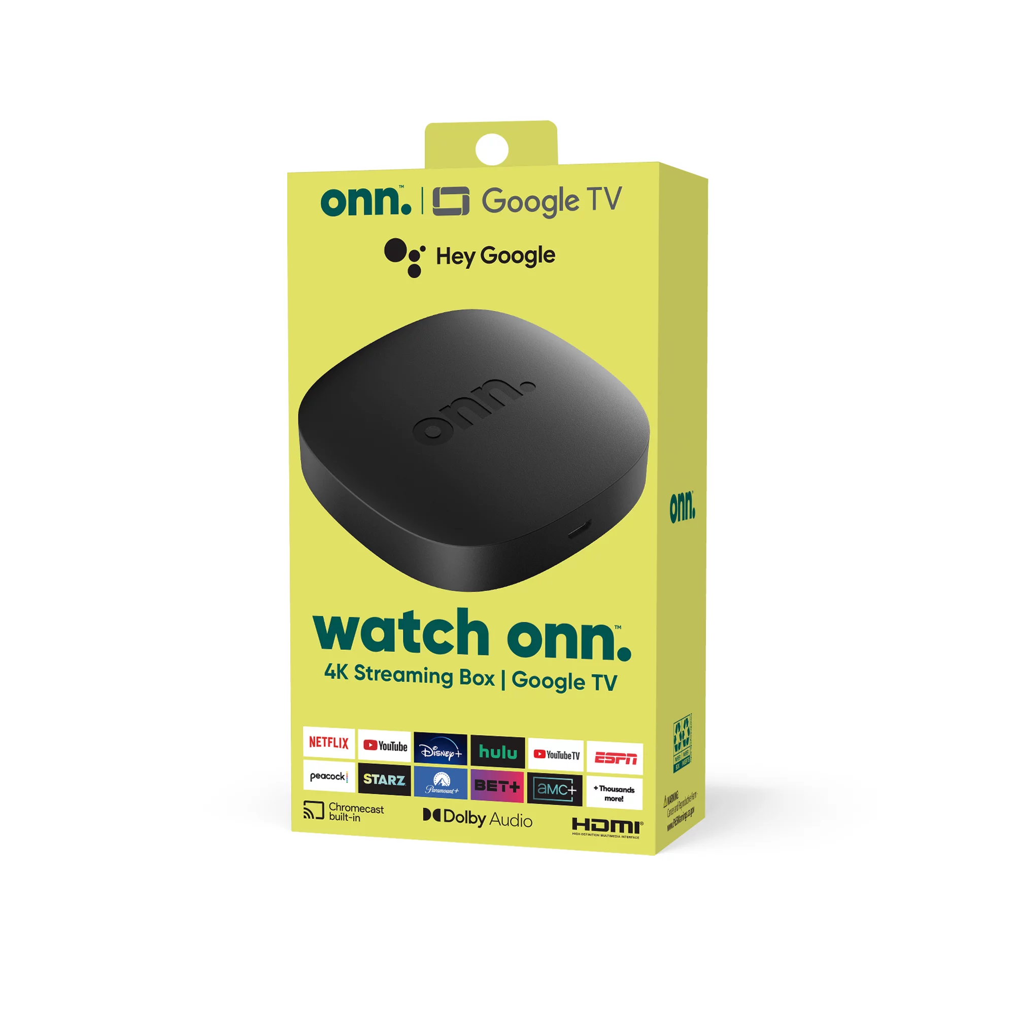 Onn Tv Box Android 4K UHD (Google TV) - 8Go - 2Go Ram