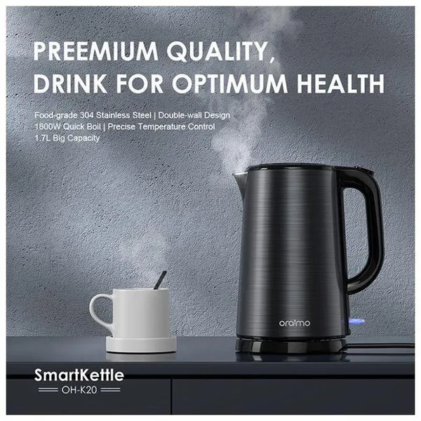 Oraimo Smart Kettle - Bouilloire Métallique de 1,7 L