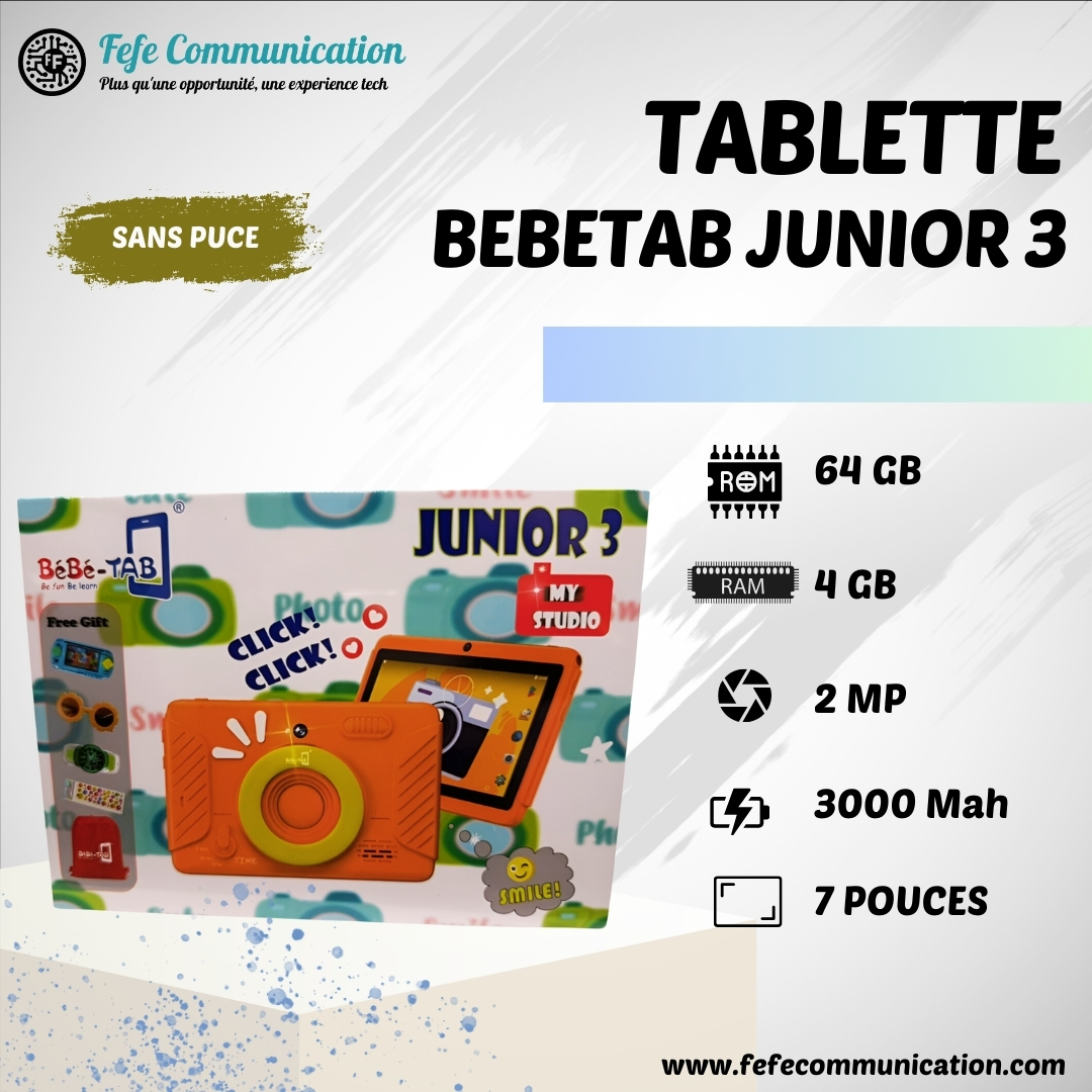 Tablette Educative Bébé-Tab Junior 3  - 64GB - 4GB - 7" - 3000 mAh
