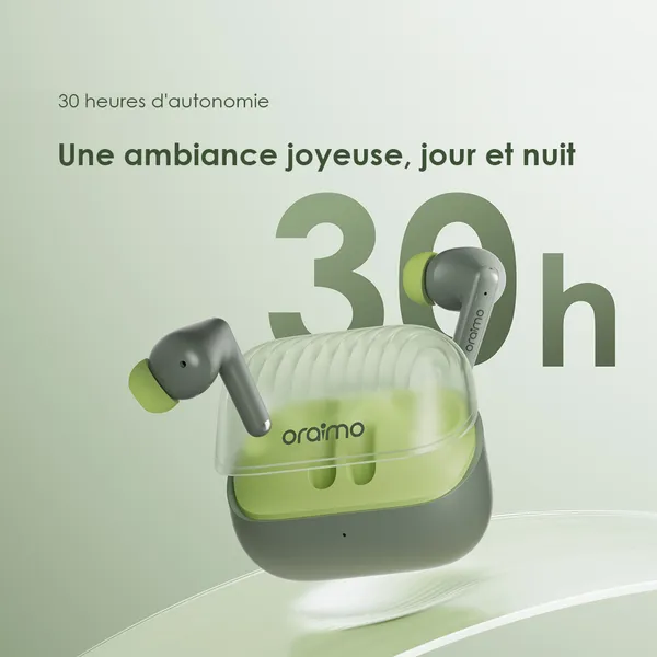 Oraimo SpaceBuds Neo - Ecouteur Bluetooth - Autonomie 30H