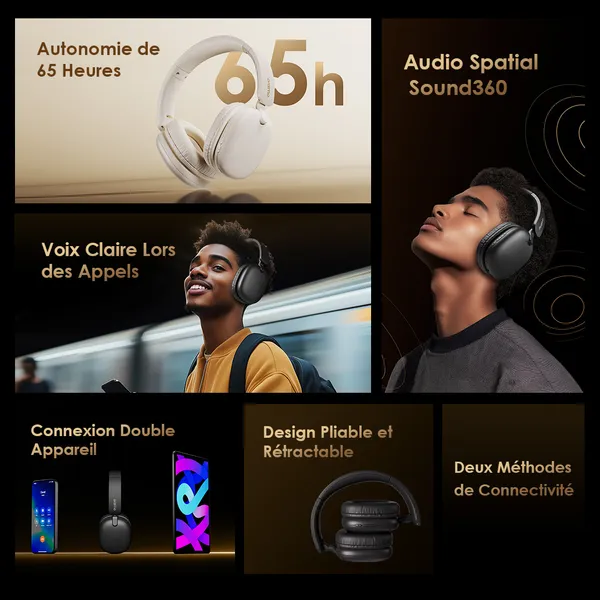 Oraimo BoomPop Lite - Casque Bluetooth - Autonomie 60H