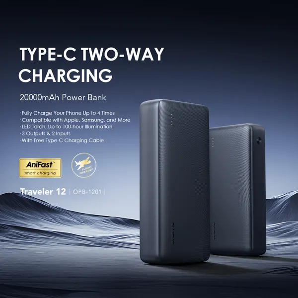 Oraimo Traveler 12 - 20000mAh  - PowerBank Charge Rapide 12W