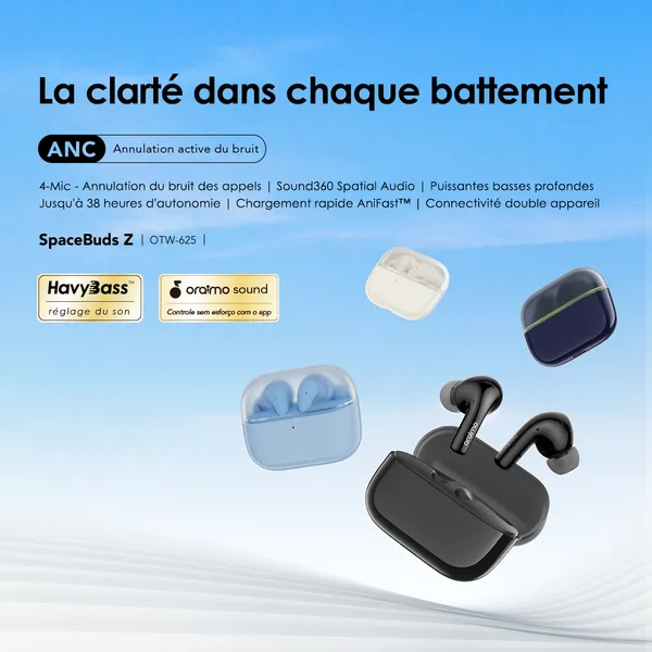 Oraimo SpaceBuds Z ANC - Ecouteur Bluetooth