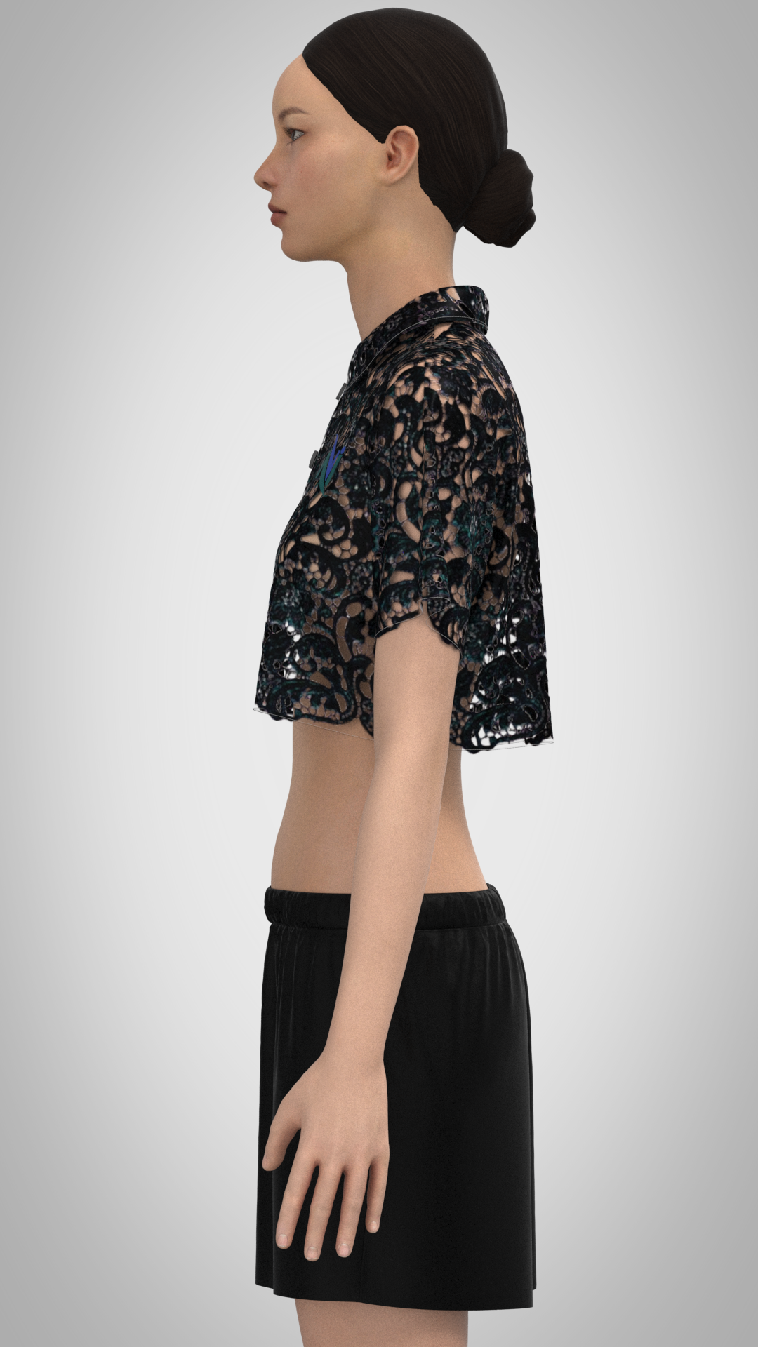 Black Lace Cropped Top