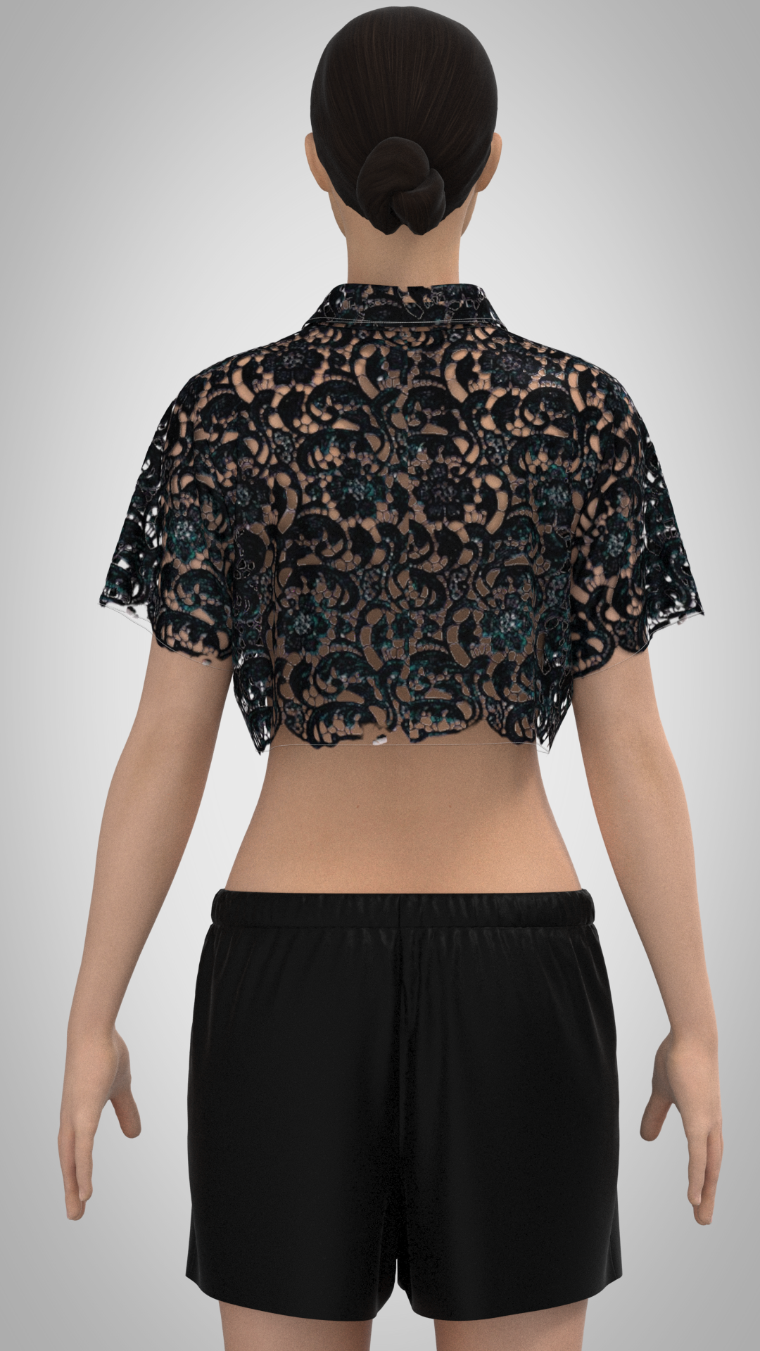 Black Lace Cropped Top