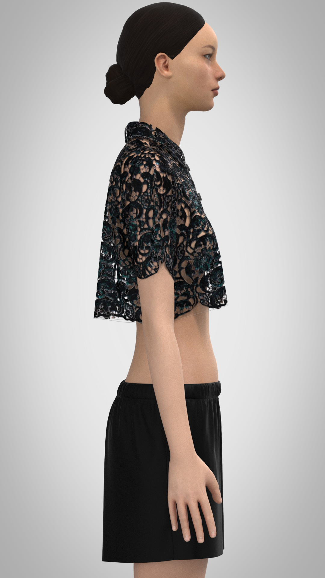 Black Lace Cropped Top