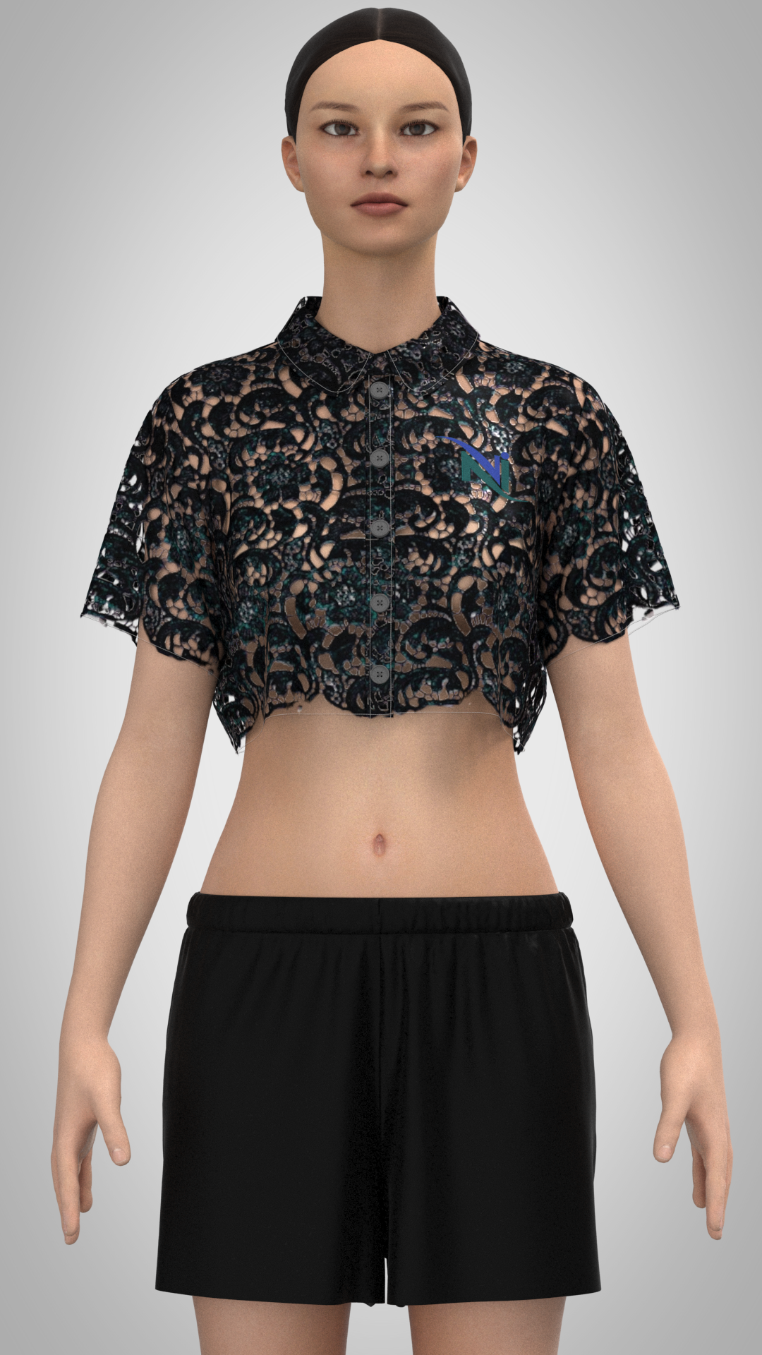 Black Lace Cropped Top