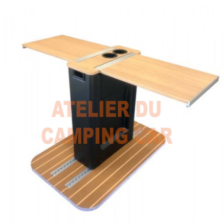 Table pliante sur rails coulissants 