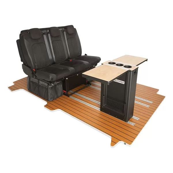 Table pliante sur rails coulissants 