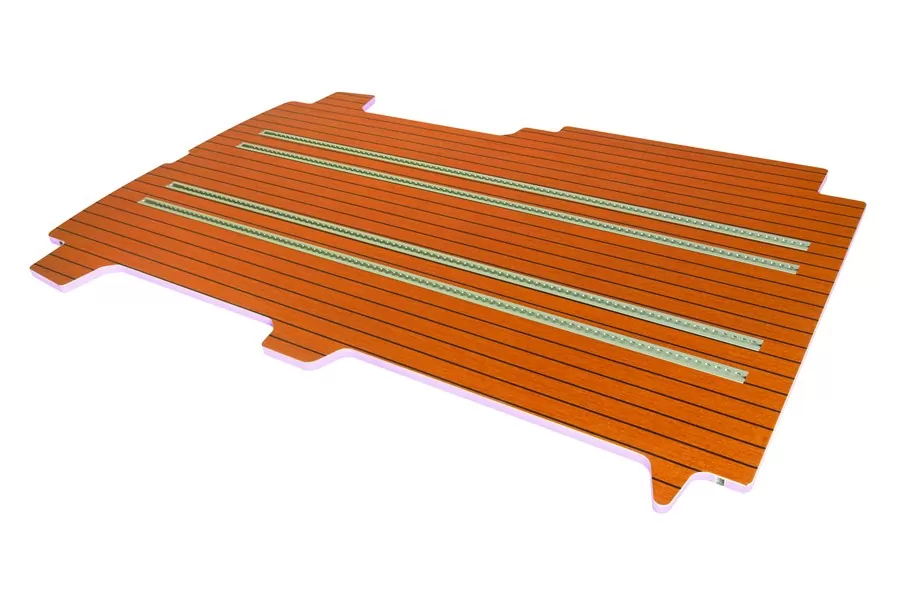 Plancher composite isolé avedc rails coulissants
