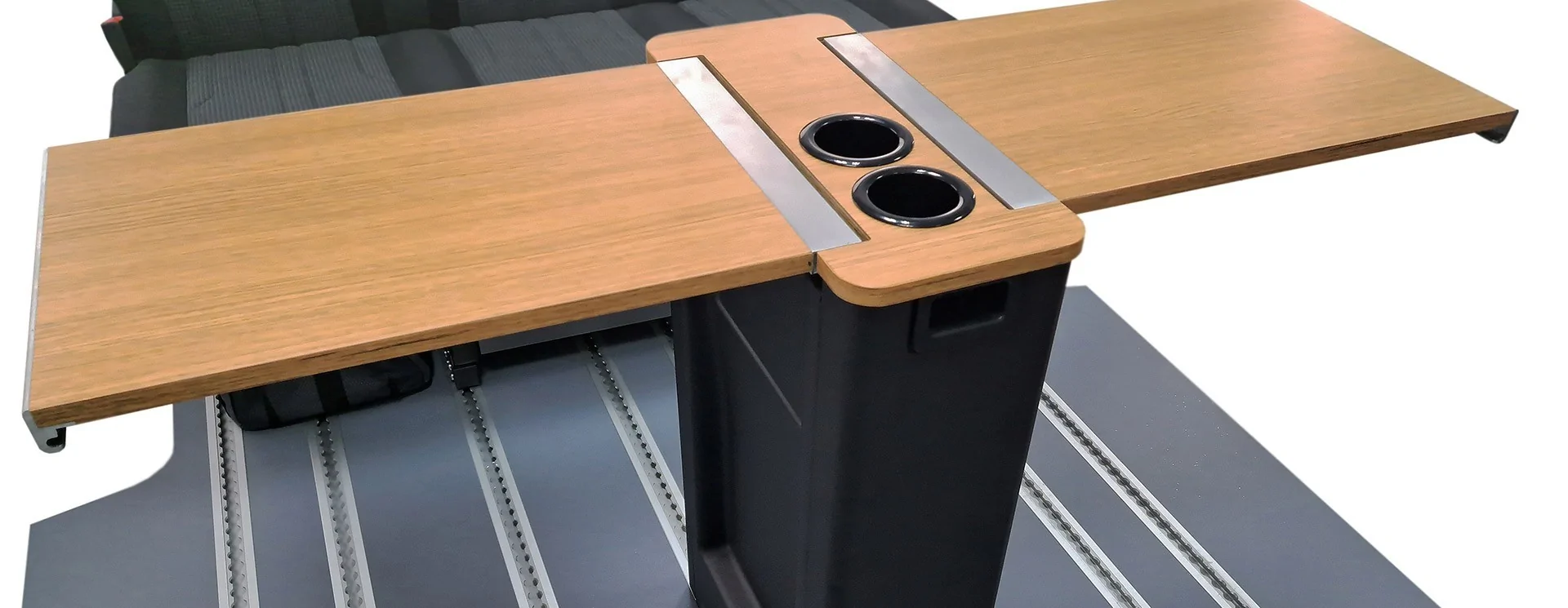 Table pliante sur rails coulissants 