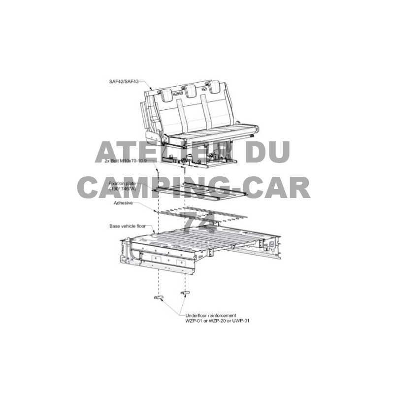 Banquette 2 places convertible SAF 42