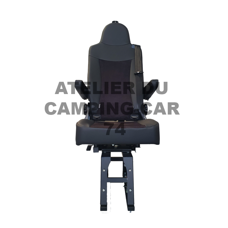 Siège taxi universel monoplace avec base 230 mm, console pivotante, Isofix, accoudoirs 