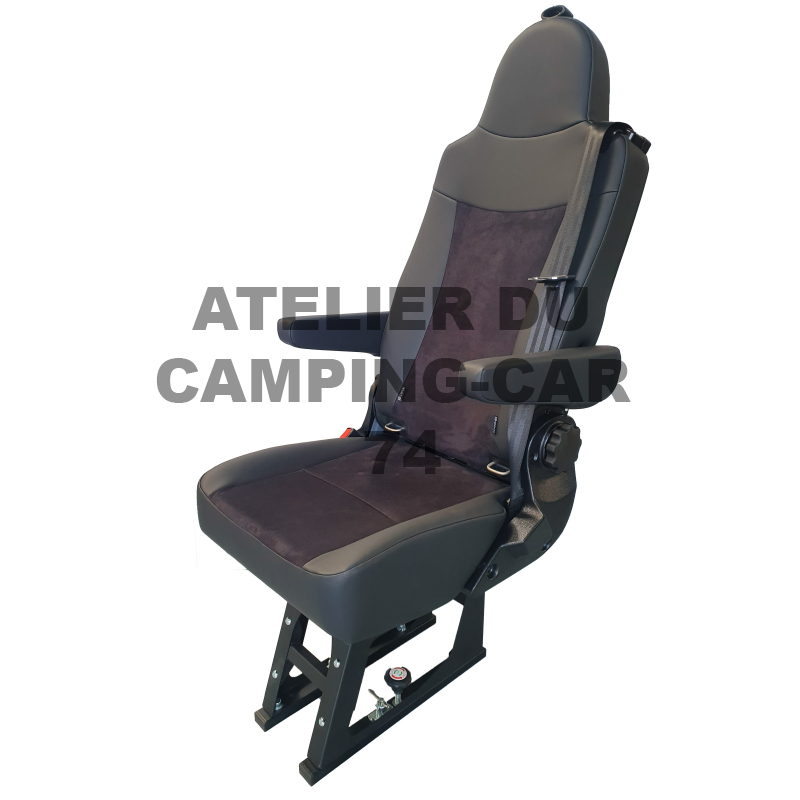Siège taxi universel monoplace avec base 230 mm, console pivotante, Isofix, accoudoirs 