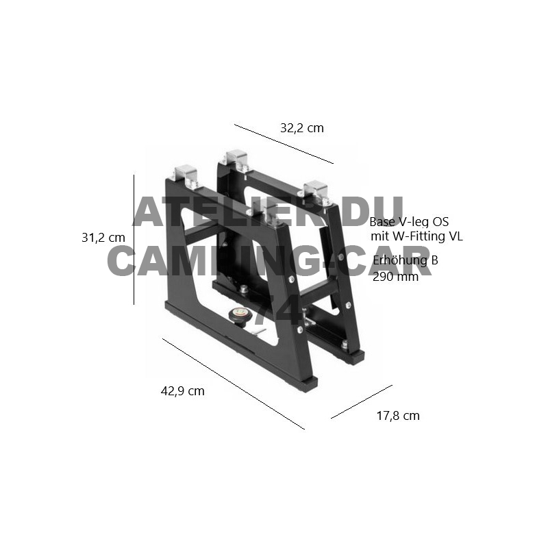 Siège taxi universel monoplace avec base 290 mm, console pivotante, Isofix, accoudoirs 