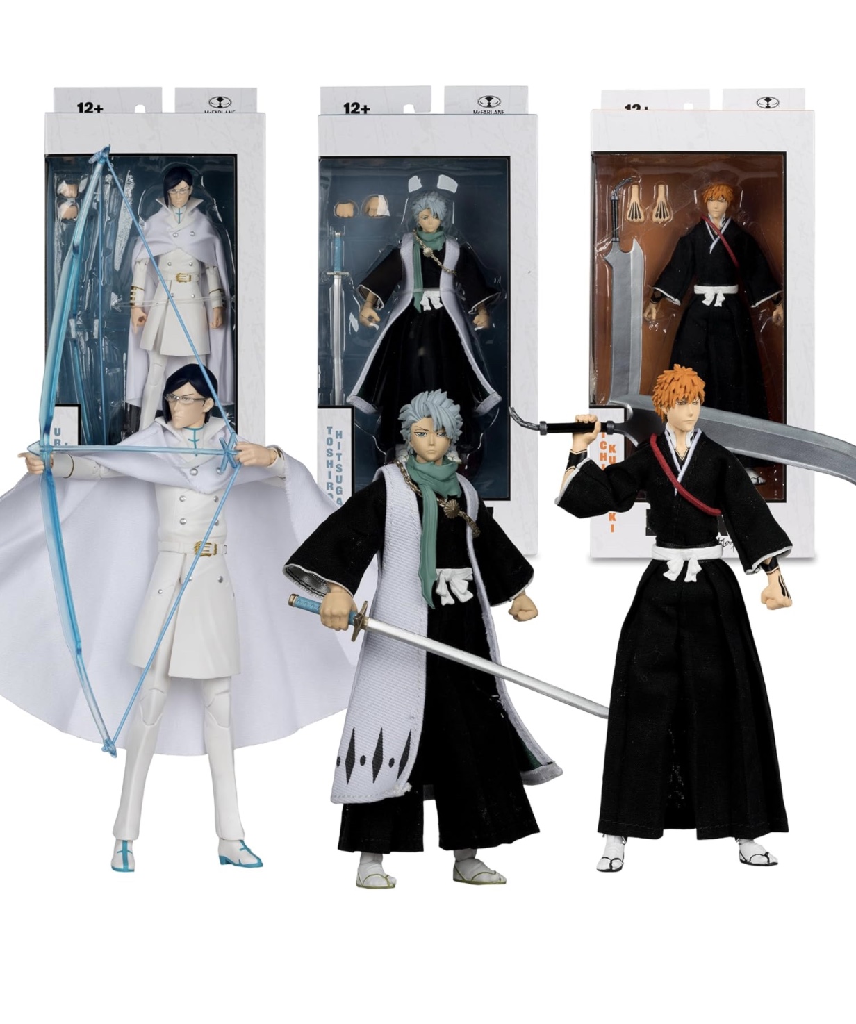 Set de 3 figuras de Bleach: Ichigo, Uryu, Toshiro