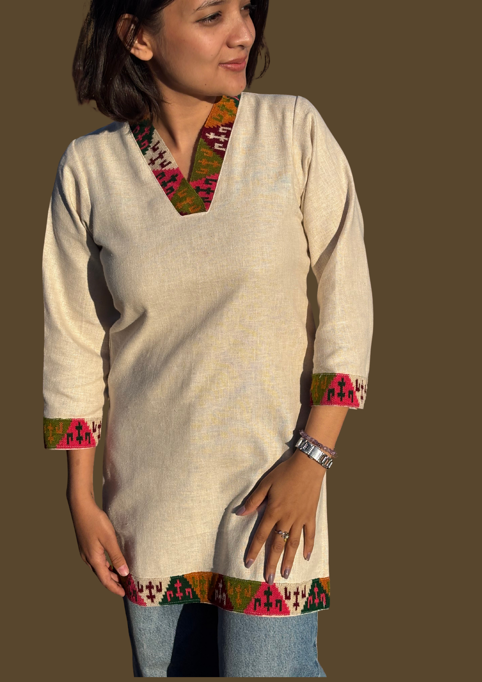 Pahadan's hand made Short Kurti