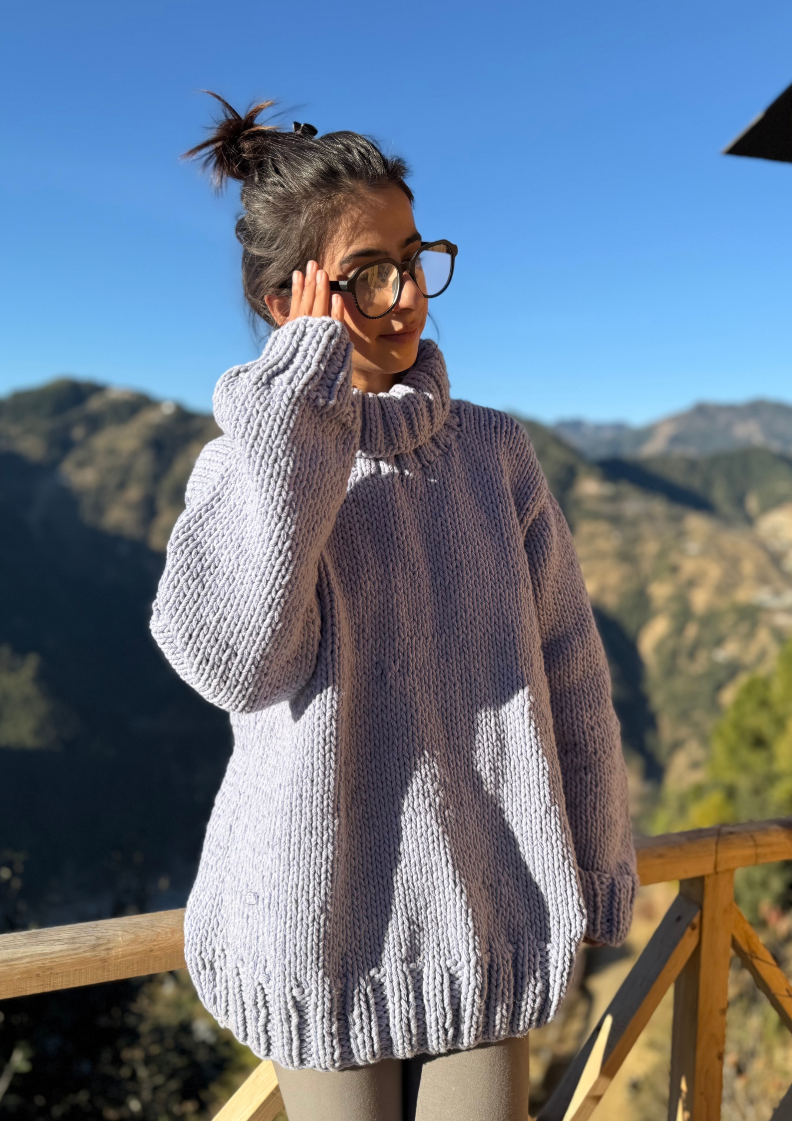 Pahadan’s Designer Handmade Cotton Sweater – Lavender