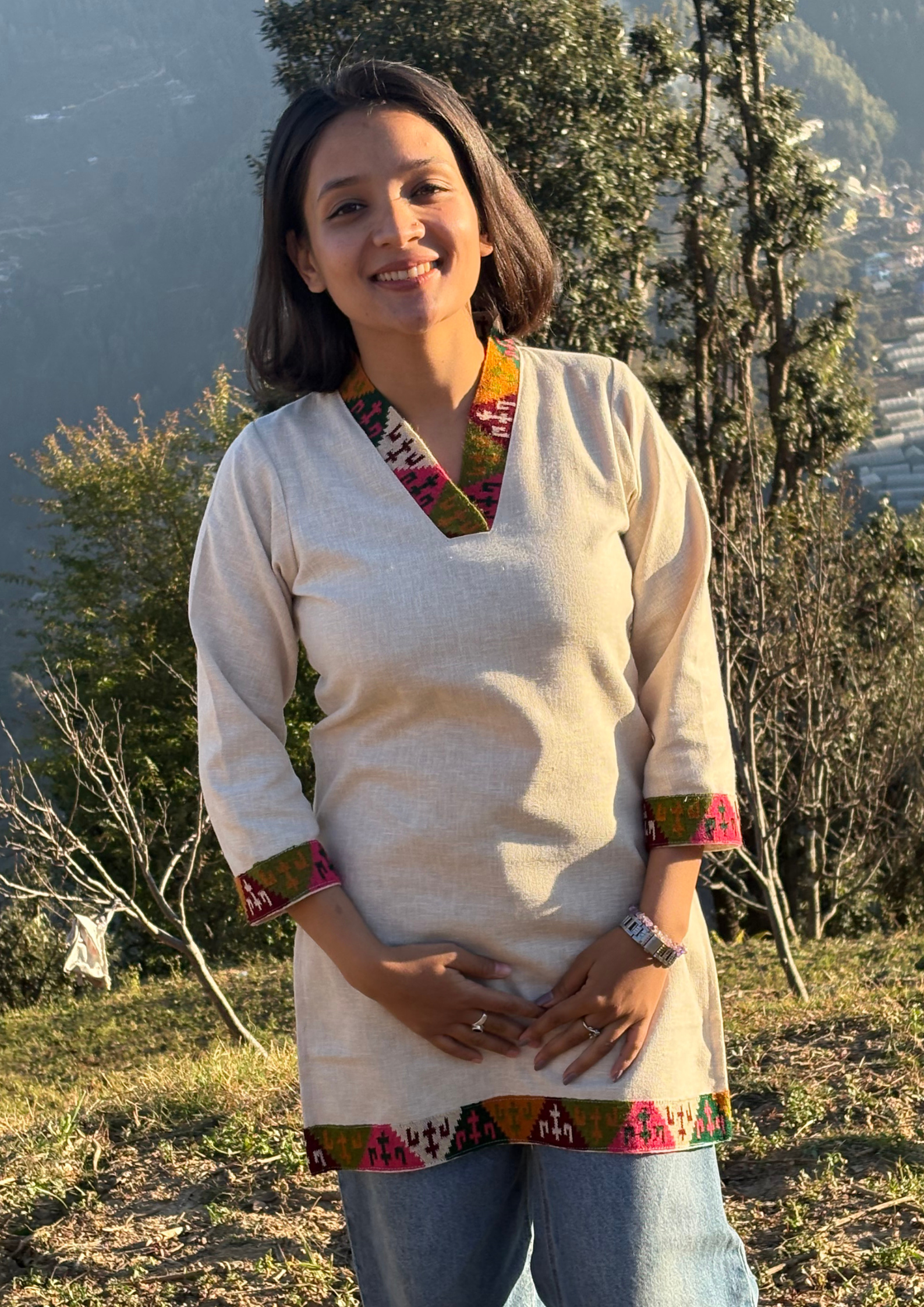 Pahadan's hand made Short Kurti