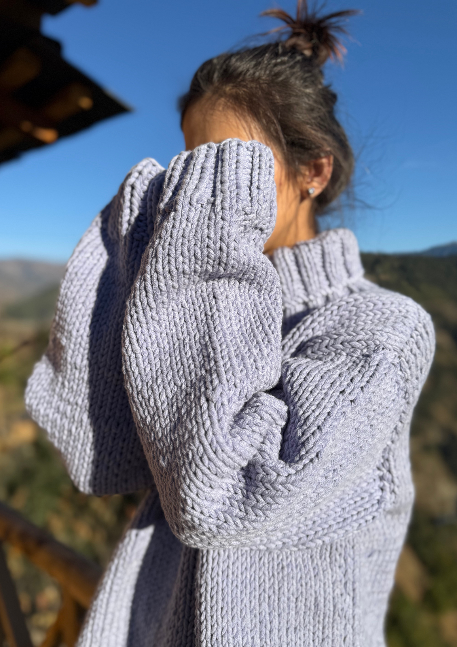 Pahadan’s Designer Handmade Cotton Sweater – Lavender