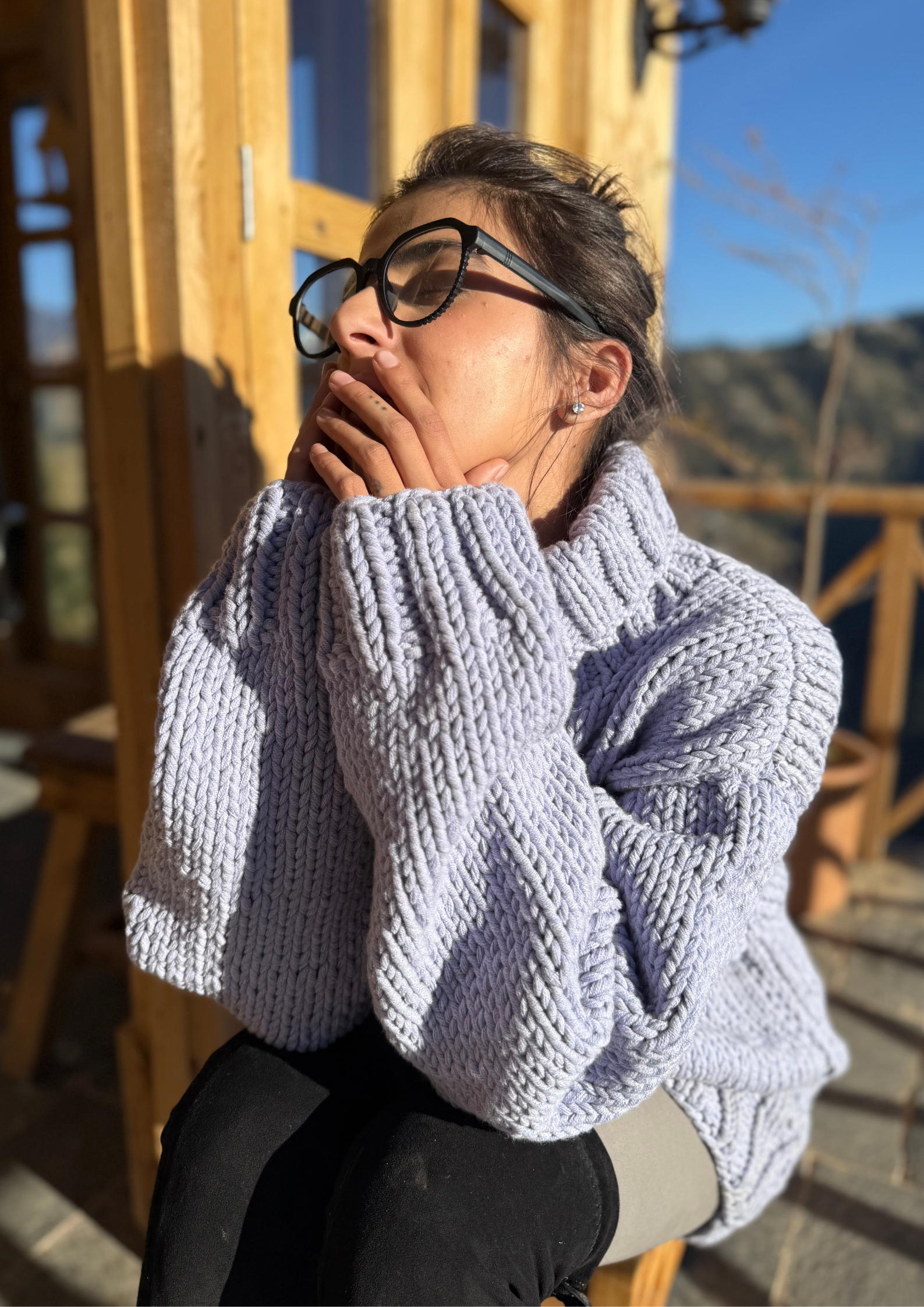 Pahadan’s Designer Handmade Cotton Sweater – Lavender