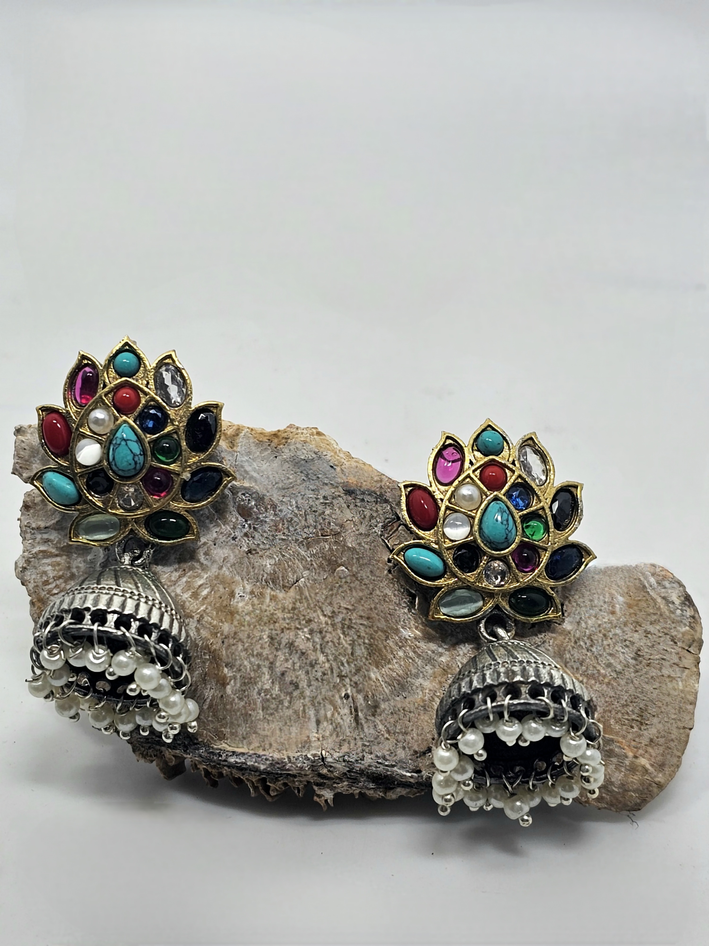 Beaded Paisley Jhumki Earrings