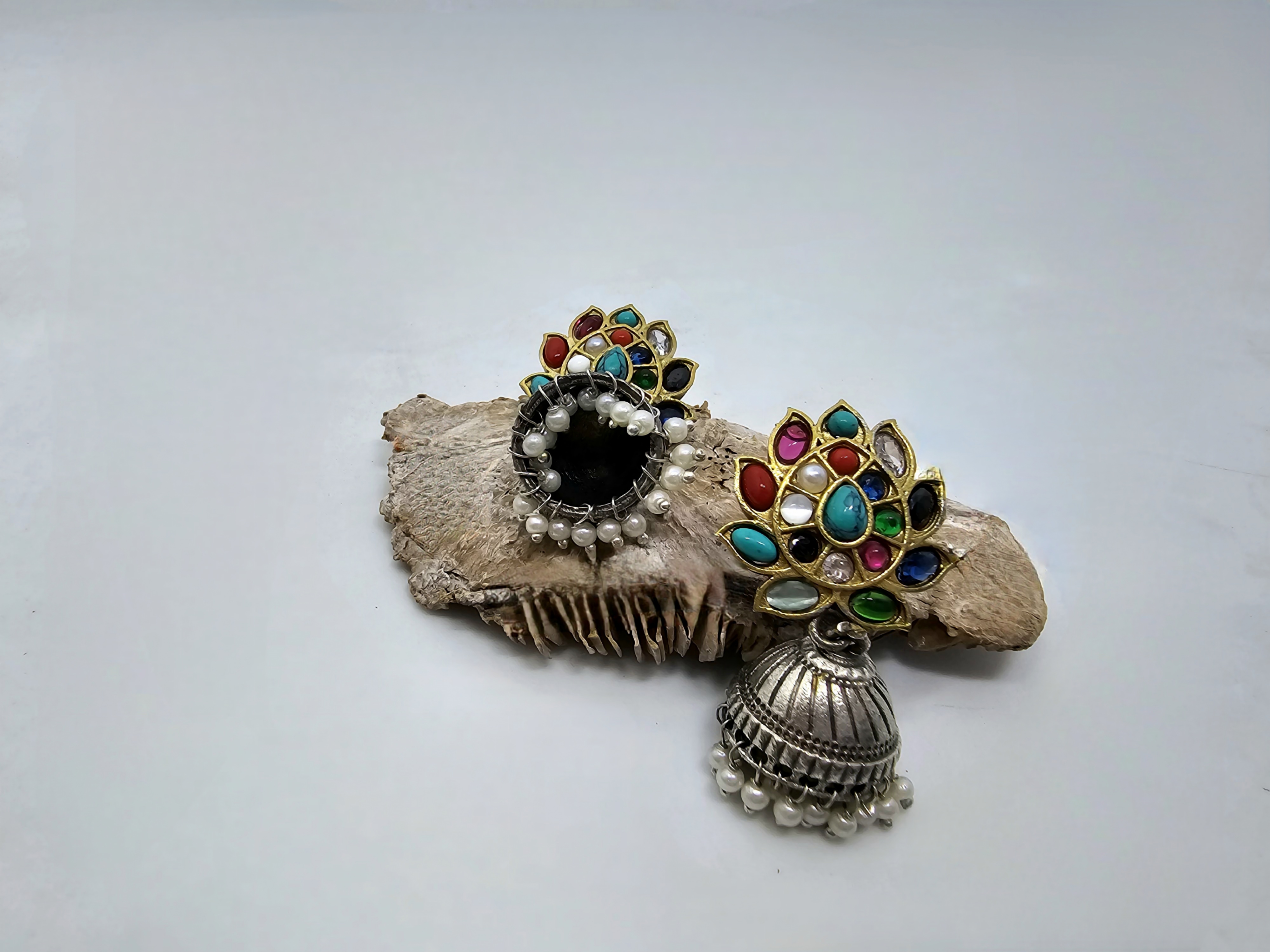 Beaded Paisley Jhumki Earrings