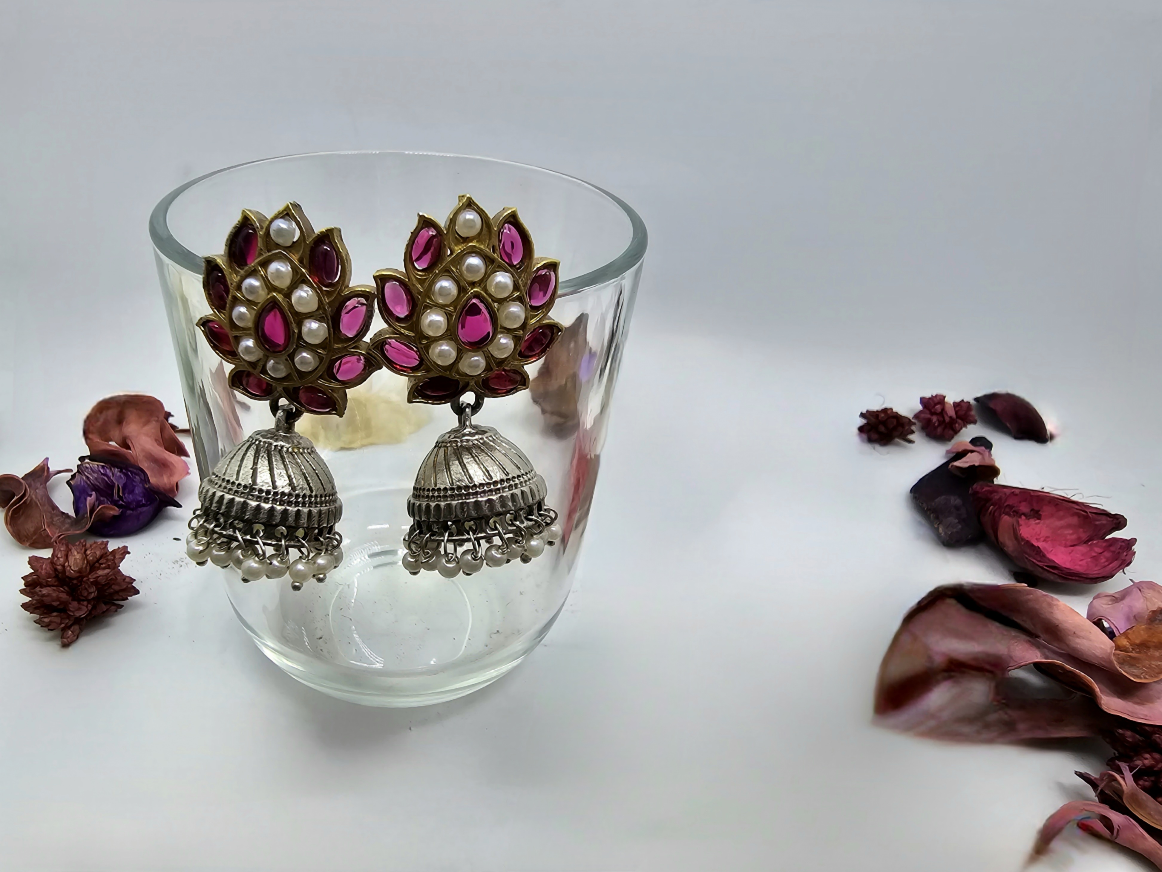 Beaded Paisley Jhumki Earrings