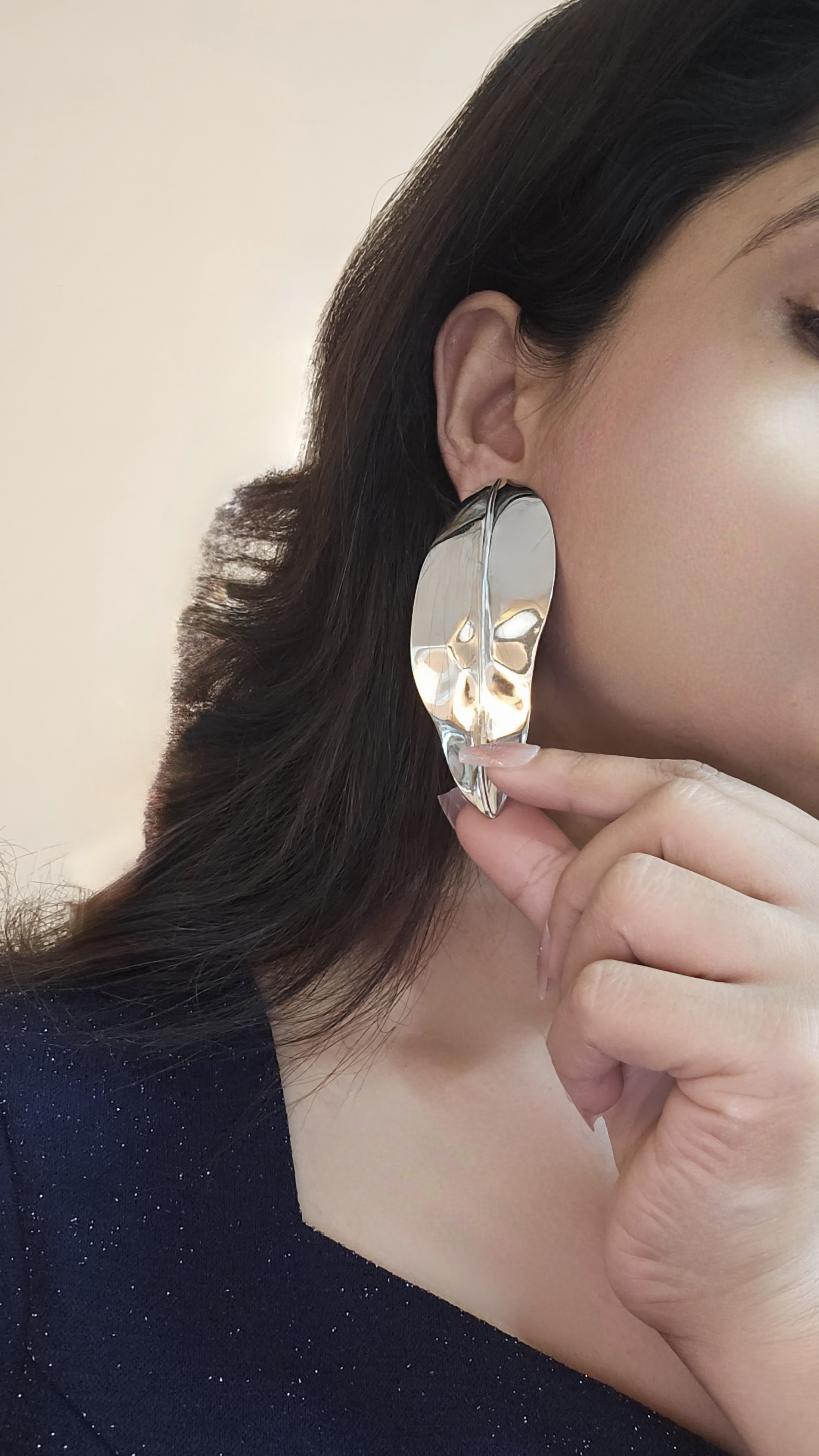 Molten Mango Leaf Earrings