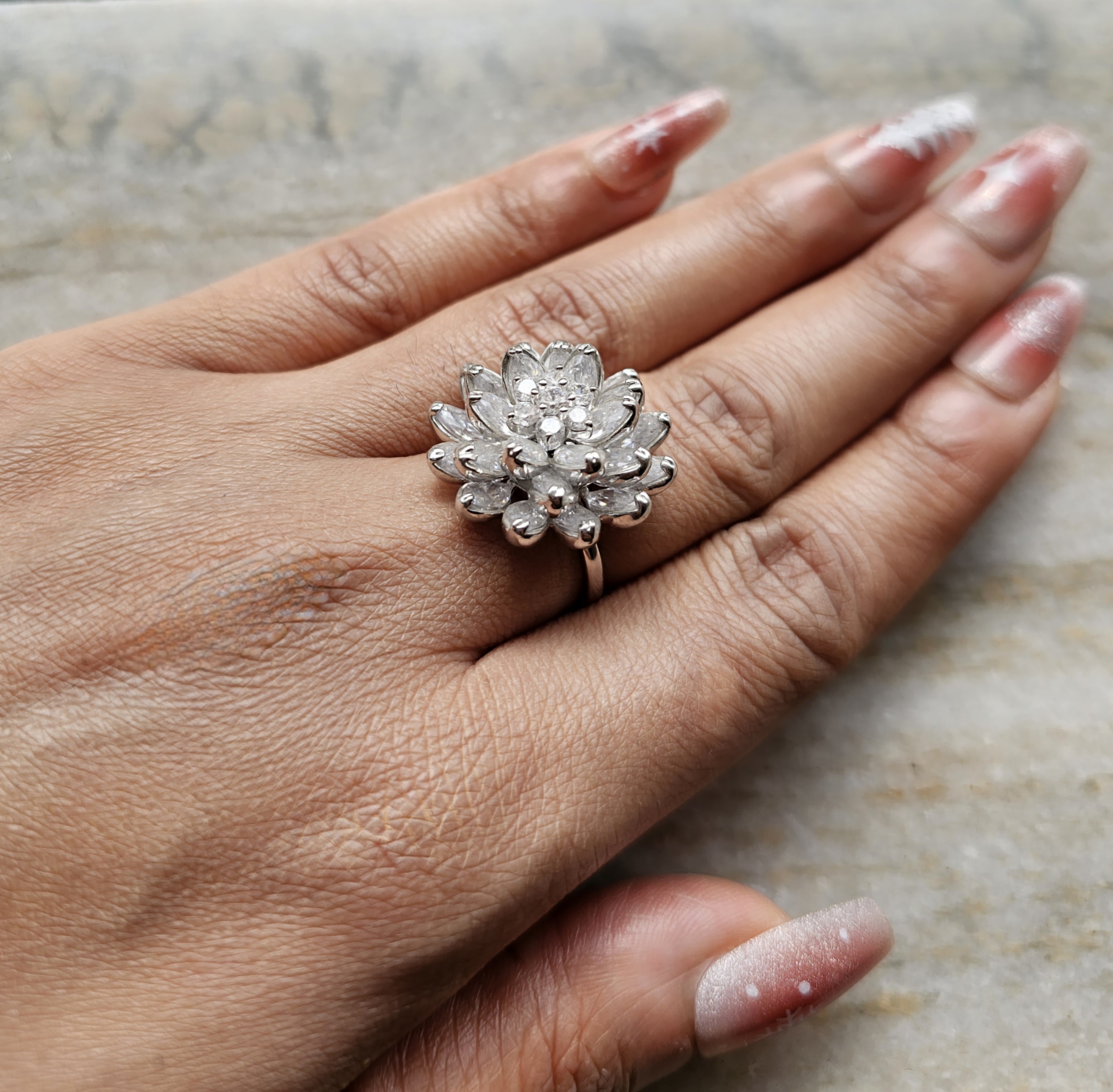 Celestial Lotus Cocktail Ring