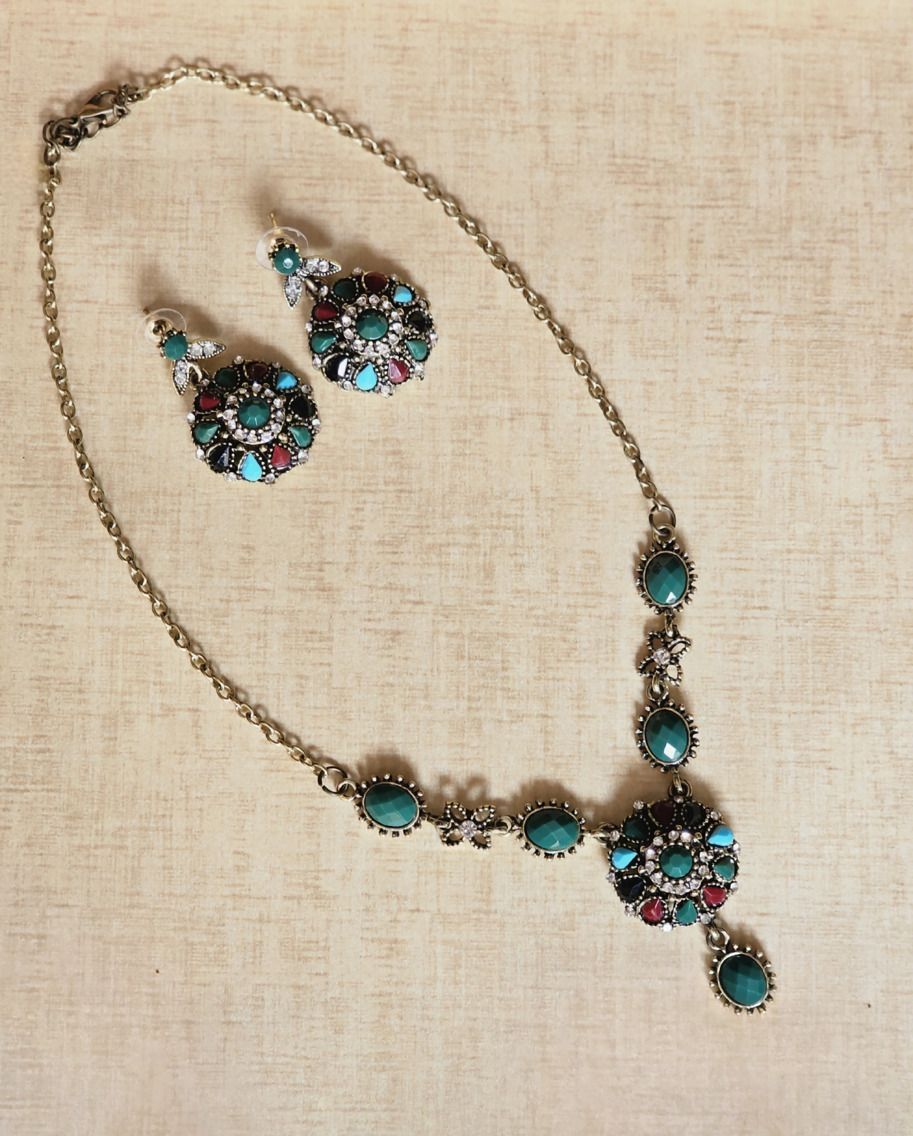 Turquoise Wildflower Necklace Set