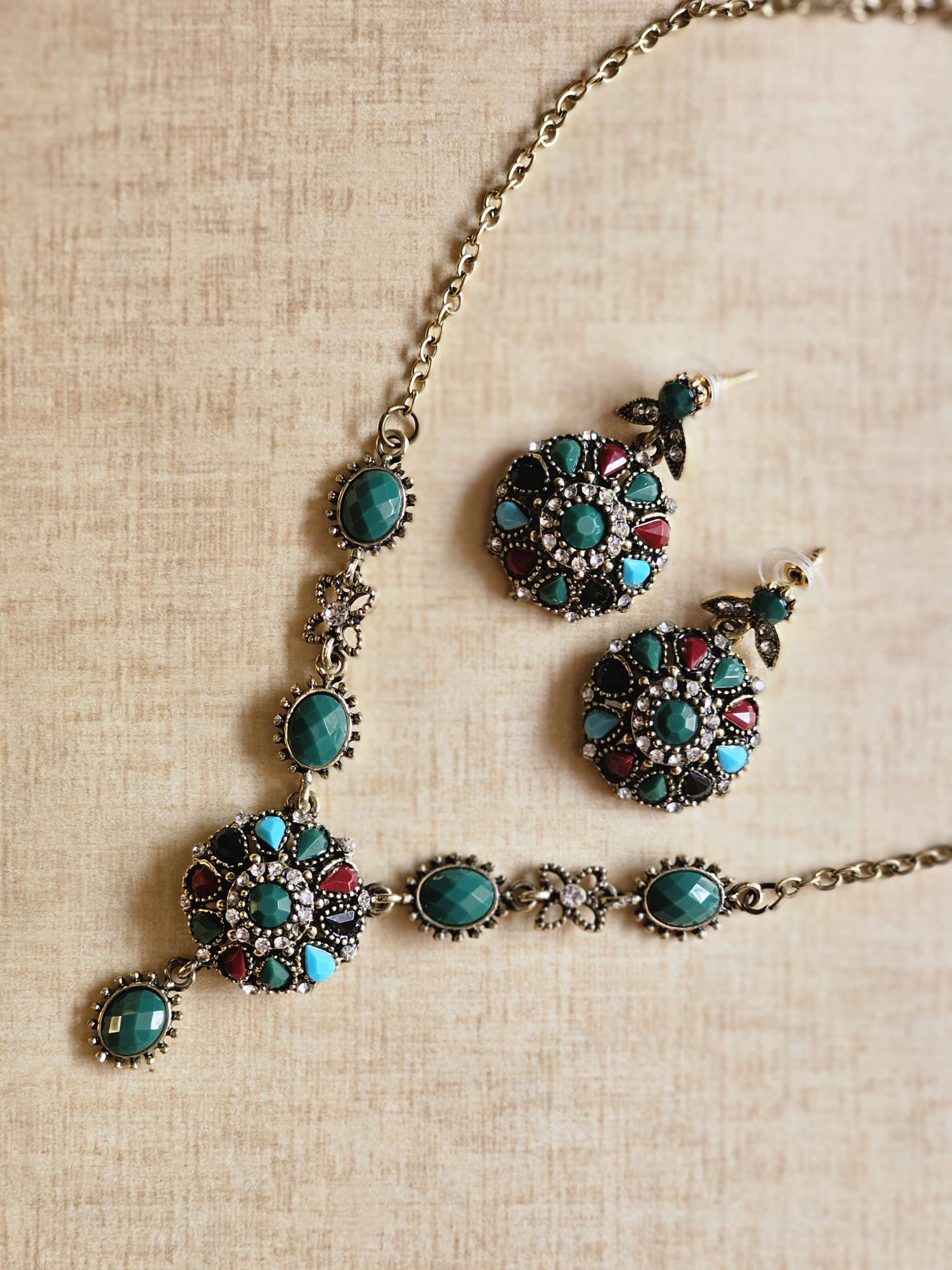 Turquoise Wildflower Necklace Set