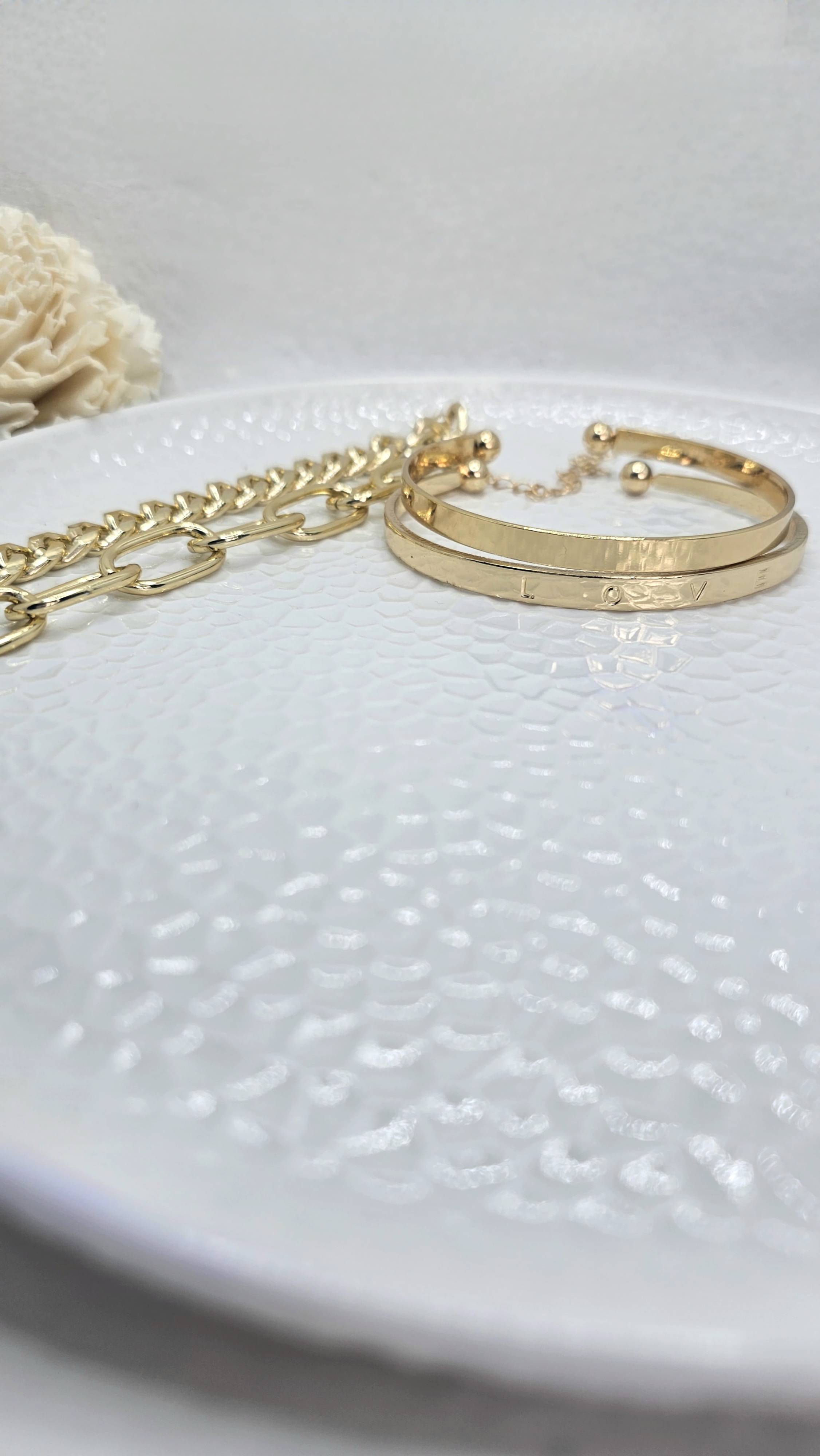 Written in Gold Bracelet Stack