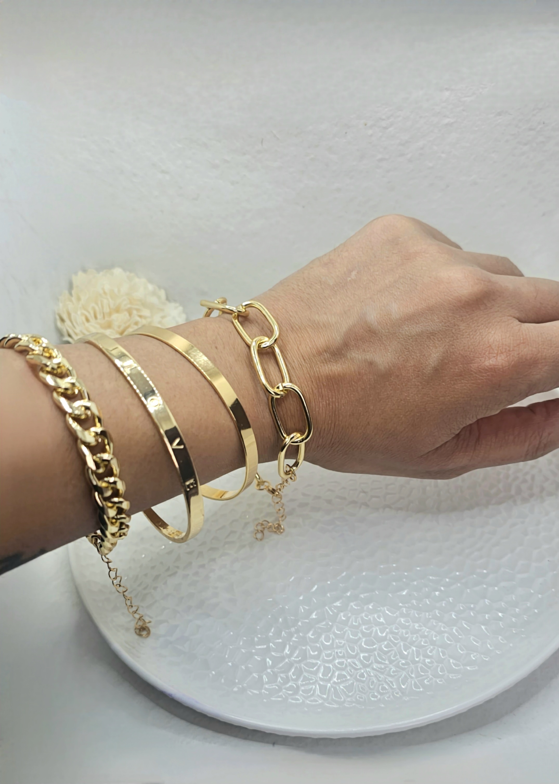 Written in Gold Bracelet Stack